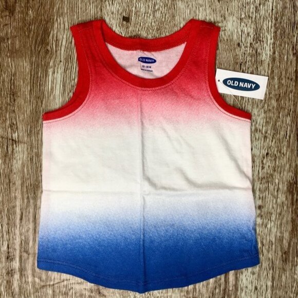 OLD NAVY Jersey Tank Top Americana Patriotic 3PC Bundle 12-18 MONTHS 4th of July - Picture 2 of 5